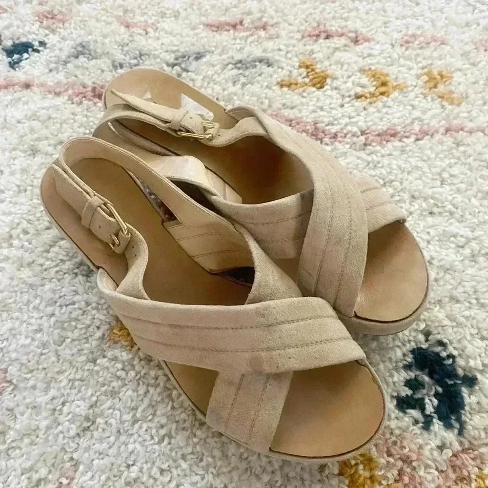 J.Crew‎ suede platform sandals 8.5